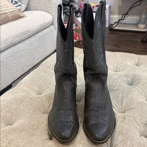 Abilene Gray Shark Men’s 12 Western Cowboy Boots